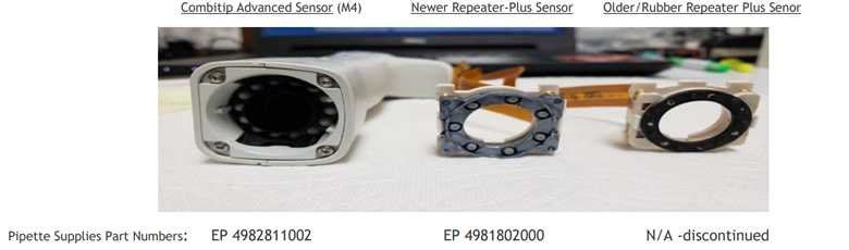 Combitip Advanced Sensor, Newer Repeater-Plus Sensor, Older/Rubber Repeater Plus Sensor